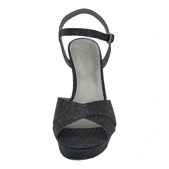Guess Jordie Black Glitter Metallic Womens Heels Size 7.5M - Picture 4 of 11